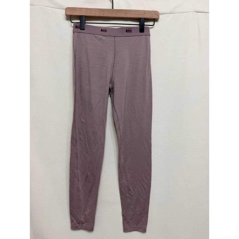 REI Co-op Lilac Purple 100% Merino Wool Base Layer Leggings Pants Womens M 10-12